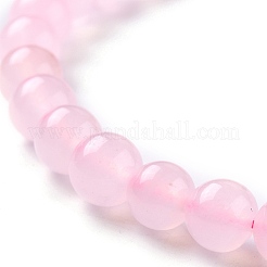 天然石ホワイトジェイドビーズ  ラウンド  染め  ピンク  8mm  穴：1mm  約49個/連  15.16インチ（38.5cm）&nbsp;G-J390-C02-10