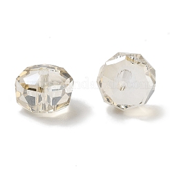 電気メッキガラスビーズ  パール光沢メッキ  多面カット  ロンデル  小麦  10x6mm  穴：1.5mm&nbsp;EGLA-A043-03-PL01