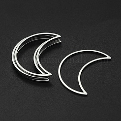 変色しない201ステンレススチールリング  レーザー切断  三日月形  ステンレス鋼色  25x18x1mm&nbsp;STAS-N090-T944-1