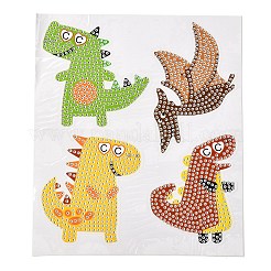 子供のためのDIY恐竜ダイヤモンド絵画ステッカーキット  ダイヤモンド塗装ステッカー付き  ラインストーン  ダイヤモンド付箋  トレープレートと接着剤クレイ  ミックスカラー  19.7x14.4x0.03cm&nbsp;DIY-O016-08