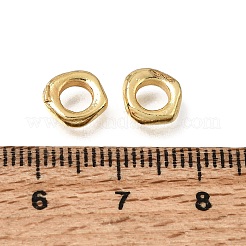 真鍮ビーズ  ポリゴン  ラックめっき  長持ちメッキ  ゴールドカラー  7.5x8x2mm  穴：4mm&nbsp;KK-CBA0DF0-12A-G