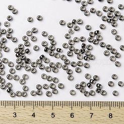 MIYUKIラウンドロカイユビーズ  日本製シードビーズ  （rr2276)ファンシーライニングプラチナ  8/0  3mm  穴：1mm  約19000~20500個/ポンド&nbsp;SEED-G008-RR2276