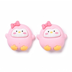 オペーク樹脂カボション  ペンギン  ピンク  23x22.5x8mm&nbsp;X-RESI-H142-B02