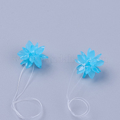 ガラス編みビーズ  花／線香花火  馬の目のチャームから成っています  空色  13mm&nbsp;EGLA-L014-21B