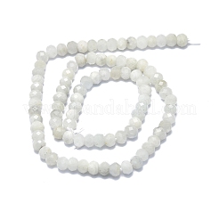 天然レインボー ムーンストーン ビーズ 連売り  多面カット  ロンデル  6x4mm  穴：1mm  約85~90個/連  15.55インチ（39.5cm）&nbsp;G-F715-086