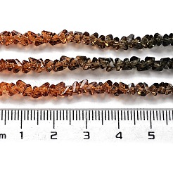 クリアガラスビーズ連売り  セグメント化されたマルチカラービーズ  三角形  ブラック  4.5x4.5x3mm  穴：0.9mm  約142個/連  13.58~13.78''（34.5~35センチメートル）&nbsp;GLAA-H023-03B