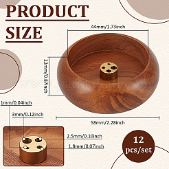 木製香炉ホルダー12個  ホームオフィス茶屋禅仏教用品  ブラウン  58x22mm&nbsp;AJEW-WA0001-30