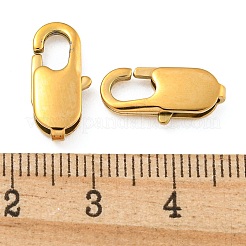 イオンプレーティング（IP）304ステンレススチールカニカン  ゴールドカラー  16x8x3.5mm  穴：1.6mm&nbsp;STAS-G201-06E-G