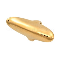 女性用楕円形 304 ステンレススチール オープンカフリング  18KGP本金メッキ  47mm  usサイズ6（16.5mm）&nbsp;RJEW-Q007-01G