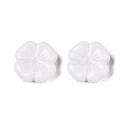 不透明なアクリルビーズ  花  ホワイト  20x7mm  穴：1.8mm  約233個/500g&nbsp;OACR-N137-61