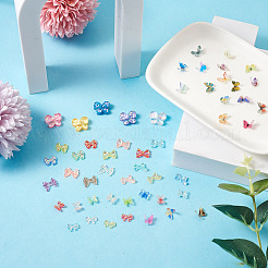 1箱195個21色3Dバタフライ樹脂カボション  ネイルアートスタッド  ネイルアートの装飾の付属品  ミックスカラー&nbsp;MRMJ-PJ0001-04