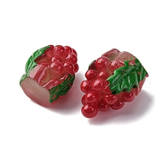 樹脂ビーズ  模造食品  穴がない  葡萄  レッド  16x13x10mm&nbsp;RESI-CJC0001-86B