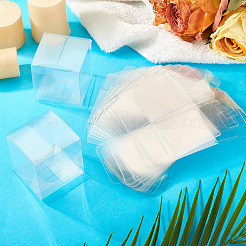 20個の正方形透明プラスチックPVCボックスギフト包装  防水折りたたみボックス  おもちゃやカビ用  透明  箱：6x6x6.1センチメートル&nbsp;CON-TA0001-26
