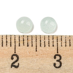 天然の白翡翠の染色カボション  半円  アクアマリン  4x2~2.5mm&nbsp;G-H309-03-18
