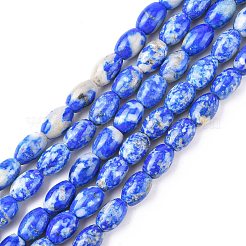 天然石ラピスラズリビーズ連売り  ドラム  9x6mm  穴：1mm  約43個/連  153.54''（390センチメートル）&nbsp;G-K311-10B-03