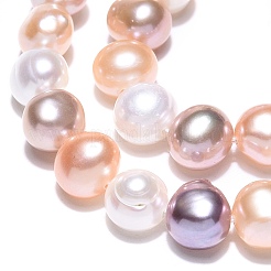 天然養殖淡水パールビーズ連売り  研磨両側  ミックスカラー  6~7x6.5~8x5.5~6.5mm  穴：0.7mm  約53個/連  14.17インチ（36cm）&nbsp;PEAR-T003-10D