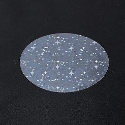バッジ用透明レーザーフィルム  ラウンド  スター  70x0.01mm&nbsp;DIY-WH0899-596C