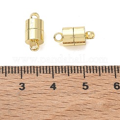 真鍮製のマグネット式留め金（ループ付き）  コラム  カドミウムフリー＆鉛フリー  ラックめっき  長持ちメッキ  18KGP本金メッキ  13x6mm  穴：2mm&nbsp;KK-CBA5585-01G