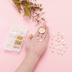 DIYジュエリーセット作り  ABSプラスチックイミテーションパールビーズ付きブレスレット  ccbプラスチックビーズとワックスコットンスレッドコード  ミックスカラー  385個/箱&nbsp;DIY-YW0002-13