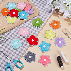 20個 10色 ドル記号 コンピューター刺繍布 粘着パッチ  パッチにこだわる  マスクと衣装のアクセサリー  アップリケ  花  ミックスカラー  61x60x2.5mm  2個/カラー&nbsp;PATC-HY0001-67