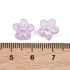 パール調アクリルビーズ  花  パープル  10.5x11x6.5mm  穴：1.6mm  約1724個/500g&nbsp;AC-CBAAA05-06B