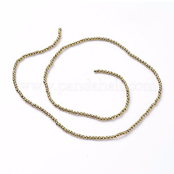 非磁性合成ヘマタイトビーズ連売り  ラウンド  ゴールド  2mm  穴：1mm  約223個/連  15.7インチ&nbsp;G-G091-2mm-1