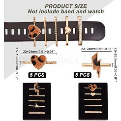 ハート＆稲妻合金時計バンドチャームセット10個  ライトゴールド  2.3~2.4x0.15~2.05cm&nbsp;FIND-NB0003-21