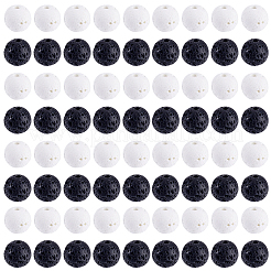 5連売り2色天然溶岩ラウンドビーズ連売り  ミックスカラー  6mm  穴：1mm  約60~64個/連  15.5~15.7インチ  2.5連売り/カラー&nbsp;G-PA0001-88