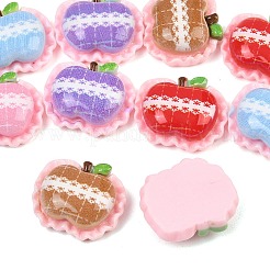 オペーク樹脂カボション  模造食品  ミックスカラー  りんご  19.5x23x8mm&nbsp;RESI-C067-01D