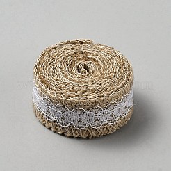 黄麻布リボン  クリスマスと結婚式のクラフトレースの装飾  淡い茶色  1インチ（25mm）  約2.19ヤード（2m）/ロール&nbsp;SRIB-TAC0002-30A