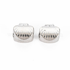 チベット風合金ヨーロピアンビーズ  カドミウムフリー＆鉛フリー  シェル  アンティークシルバー  10.5x11x8mm  穴：5mm  約320個/1000g&nbsp;TIBEB-N007-009