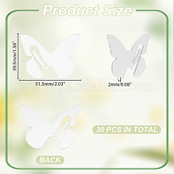 アクリルワイングラスチャーム30個。  ブランクのゴブレットマーカー  蝶  銀  39.5x51.5x2mm&nbsp;AJEW-HY0001-90B