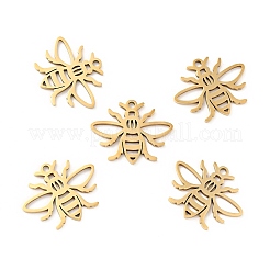 ステンレスペンダント201個  蜂  ゴールドカラー  15x18.5x1mm  穴：1.4mm&nbsp;LS-STAS-E015-11G