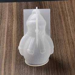 肖像画の香り付きキャンドル型  クリスマス 雪だるま シリコン像型  ホワイト  70x59x101mm  内径：44x44mm&nbsp;DIY-Q029-02B
