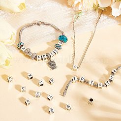 スターリングシルバービーズ  キューブ  ヨーロッパのビーズ  文字g  6x6x6mm  穴：4.5mm&nbsp;STER-WH20009-04G-P