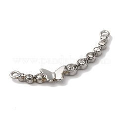 304ステンレススチールラインストーンリンク  蝶のチャーム  ステンレス鋼色  10.5x33x2.5mm  穴：1.4mm&nbsp;STAS-L081-001P