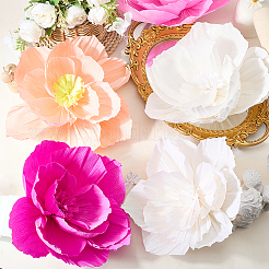 クレープ紙造花1袋  結婚式のお祝いの装飾のために  ピンク  175~180x27~28mm&nbsp;DIY-SC0032-64C