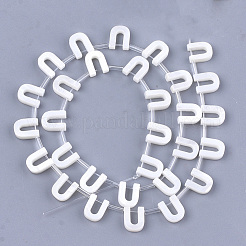 淡水シェルビーズ  トップドリルビーズ  文字.u  10x8x3mm  穴：0.8mm&nbsp;X-SHEL-T012-59U