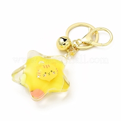 アクリルキーホルダー  亜鉛合金カニカン付き  鉄のキーホルダーと真鍮のベル  スター  ミックスカラー  11cm&nbsp;KEYC-C001-03G