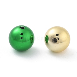 クリスマステーマ UVメッキアクリルビーズ  ラウンド  ミックスカラー  14mm  穴：2mm&nbsp;PACR-B003-01B