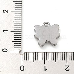 変色防止304ステンレススチールチャーム  ステンレス鋼色  蝶  12x12x2mm  穴：1.6mm&nbsp;STAS-M084-01E-P