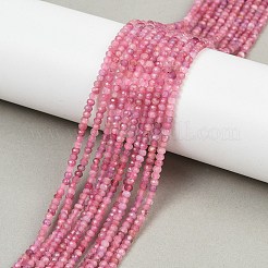 ファセットロンデル天然レッドトルマリンビーズ連売り  3x2mm  穴：1mm  約187個/連  15.5インチ&nbsp;G-F289-45