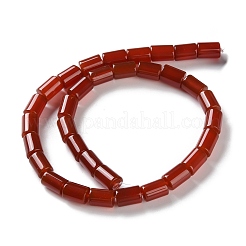 天然瑪瑙（染色・加熱）ビーズ連売り  多面カット  コラム  ファイヤーブリック  8~8.5x11~12mm  穴：0.7mm  約34個/連  15.16''（38.5センチメートル）&nbsp;G-M446-C01-01