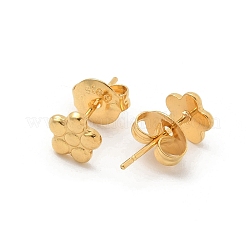 女性用304ステンレススチールスタッドピアス  ゴールドカラー  花  6.5x6.5mm&nbsp;LS-STAS-Z117-14G-05