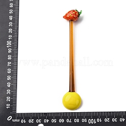 手作りのガラス製フルーツスプーン  キッチン食器  苺  145x28x15.5mm&nbsp;AJEW-A067-01B