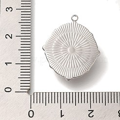 天然石ローズクォーツペンダント  304ステンレススチールの楕円形チャーム  ステンレス鋼色  24x20x5.5mm  穴：1.5mm&nbsp;STAS-P371-008A-P