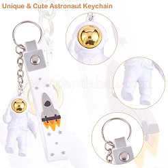 3 個宇宙飛行士キーホルダーかわいいスペースキーホルダーバックパック財布車のキーホルダーの装飾子供のスペースパーティーの好意  ゴールドカラー  21.5cm&nbsp;JX317A