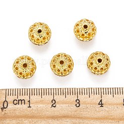 真鍮製のラインストーンビーズ  グレードA  ラウンド  ゴールデンの金属色  淡い茶色  サイズ：直径約10mm  穴：1.2mm&nbsp;RB-H041-5