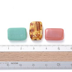 チェコガラスビーズ  長方形  ミックスカラー  15~15.5x10~10.5x4.5~5mm  穴：1mm  約57個〜63個/袋&nbsp;LAMP-D180-04
