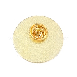 エナメルピン  バックパック用合金ラペルピンバック  龍とフラットラウンド  ゴールドカラー  31mm&nbsp;JEWB-C055-01G
